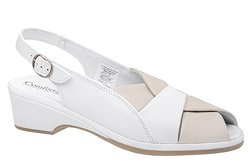 Sandały COMFORTABEL 710706-8 Białe Beż Tęgość H