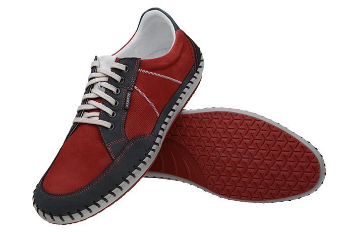 Półbuty KRISBUT 5337-2-9 Czerwone+Granat Sneakersy