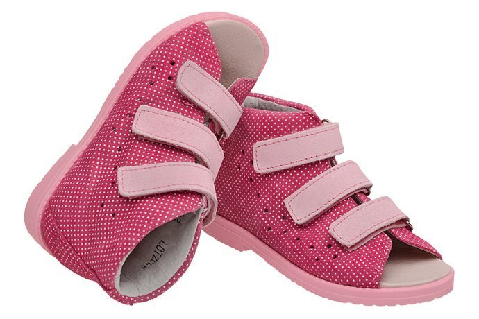 Sandałki Profilaktyczne Ortopedyczne Buty DAWID 1042 Różowe KL-200